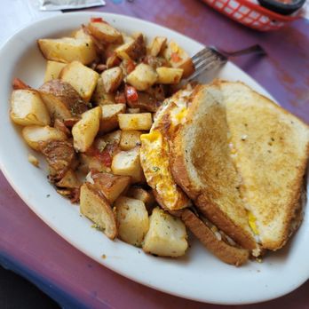 El Rinconcito - Breakfast sandwich with burnt egg... - Mexican Near Me - Hollister, California