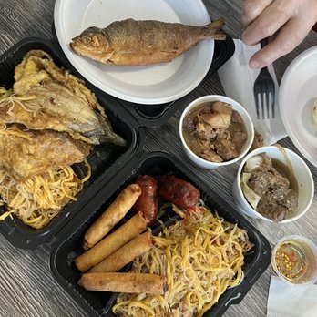 Kujo Eats - Fried Eggplant, Pancit, Lumpia, Longanesa, Pork Abobo, Beef Steak and fried fish - Filipino Near Me - National City, California