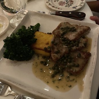 Carmine's - Scaloppine Di Vitello Al Limone & Capperi ($42) -Thinly Sliced Veal w/ Lemon, Capers, Polenta, and Vegetables - Italian Near Me - Bellevue, Washington