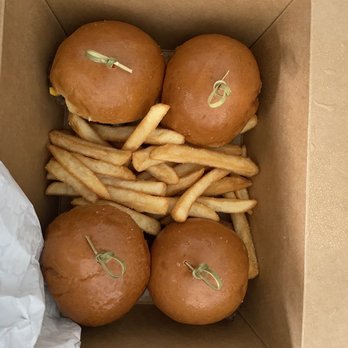 Flip N Dip Burger - 4 piece sliders with fries. - Halal Near Me - Cypress, Texas Flip N Dip Burger - 4 piece sliders with fries. - Halal Near Me - Cypress, Texas
