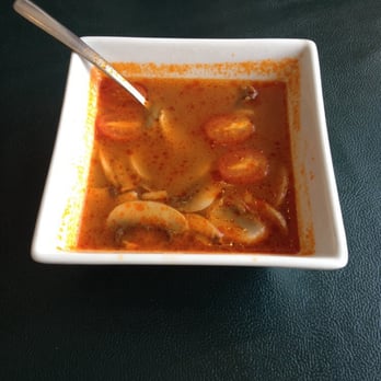 Sushi Thai by Samran - This is my most favorite soup ever, hot and spicy soup. You can have it with chicken, shrimp, or mushrooms. - Thai Near Me - Belleville, Illinois Sushi Thai by Samran - This is my most favorite soup ever, hot and spicy soup. You can have it with chicken, shrimp, or mushrooms. - Thai Near Me - Belleville, Illinois