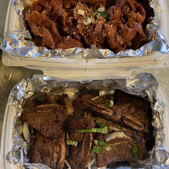 Brother's BBQ - Top: Spicy pork. Bottom: short ribs - Korean Near Me - San Leandro, California