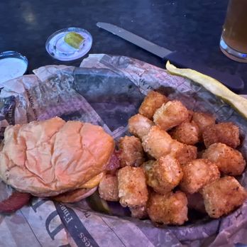 Shantytown Grill - Bacon burger with Cajun tater tots - Burgers Near Me - Bloomington, Minnesota