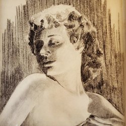 The Little Gallery - Charcoal Portrait of a Woman, by Walt Little