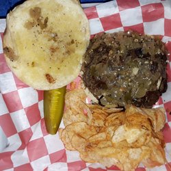 Feralheart Food Truck - Steak & Cheddar, with sauteed portobellos, green peppers, and onions. (minus the cheddar)