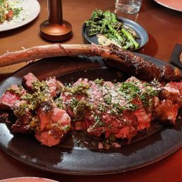 OHIO DRY AGED TOMAHAWK after being carved up