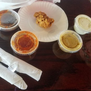 Wings Etc - From left to right: Say It Ain't So, Sweet Chili Cha Cha,  Gar-Licky-Parm & Ranch sauces - Chicken Wings Near Me - Port Huron, Michigan