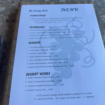 The Crazy Cork Wine Bar - Menu - Wine Bars Near Me - Oviedo, Florida