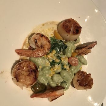 Chart House - Scallops and shrimp with spinach gnocchi - Seafood Near Me - Weehawken, New Jersey Chart House - Scallops and shrimp with spinach gnocchi - Seafood Near Me - Weehawken, New Jersey