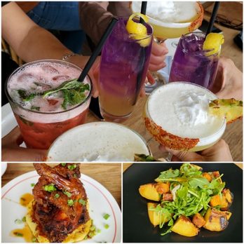 The Lost Fox - The Empress and The Bee cocktail (lavender on top), The Aloha, strawberry mojito - New American Near Me - Ashburn, Virginia The Lost Fox - The Empress and The Bee cocktail (lavender on top), The Aloha, strawberry mojito - New American Near Me - Ashburn, Virginia
