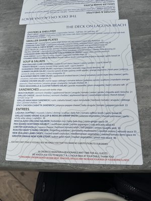 Menu photo 7 The Deck On Laguna Beach Laguna Beach, CA Menu photo 7 The Deck On Laguna Beach Laguna Beach, CA