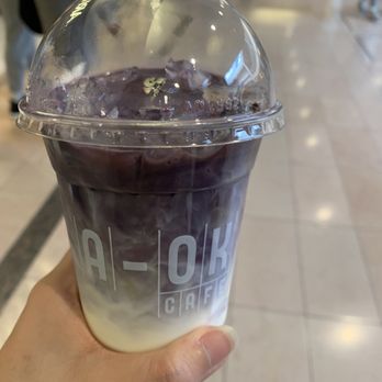 A-OK Cafe - ube latte with a shot of espresso - Coffee & Tea Near Me - Toronto, Ontario A-OK Cafe - ube latte with a shot of espresso - Coffee & Tea Near Me - Toronto, Ontario