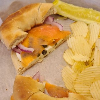 Stella's Kentucky Deli - 2/5 LOX Toasted Bagel was nice & warm. Small sliver of Salmon. - Delis Near Me - Lexington, Kentucky Stella's Kentucky Deli - 2/5 LOX Toasted Bagel was nice & warm. Small sliver of Salmon. - Delis Near Me - Lexington, Kentucky