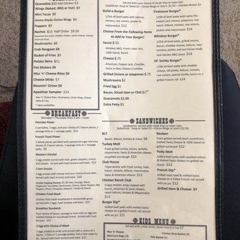 L & M Firehouse - Back of menu! - American Near Me - Orting, Washington