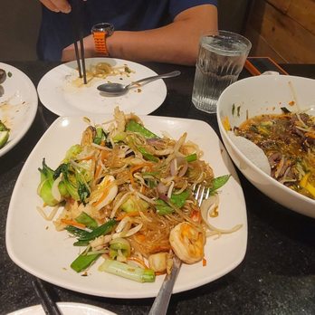 Saigon District One - Grilled mussels, seafood stirfry with vermicelli noodles, and mango salad with beef. They all tasted the same. - Vietnamese Near Me - Lafayette, Colorado Saigon District One - Grilled mussels, seafood stirfry with vermicelli noodles, and mango salad with beef. They all tasted the same. - Vietnamese Near Me - Lafayette, Colorado