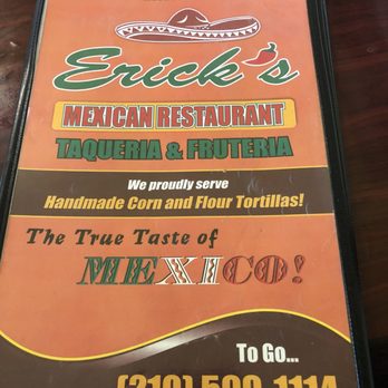 Erick's Mexican Restaurant - Menu 1 - Mexican Near Me - San Antonio, Texas Erick's Mexican Restaurant - Menu 1 - Mexican Near Me - San Antonio, Texas