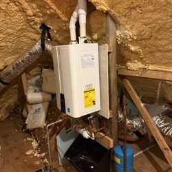Plum-Co - Removed existing 50 gallon tank water heater. Install new tankless water heater