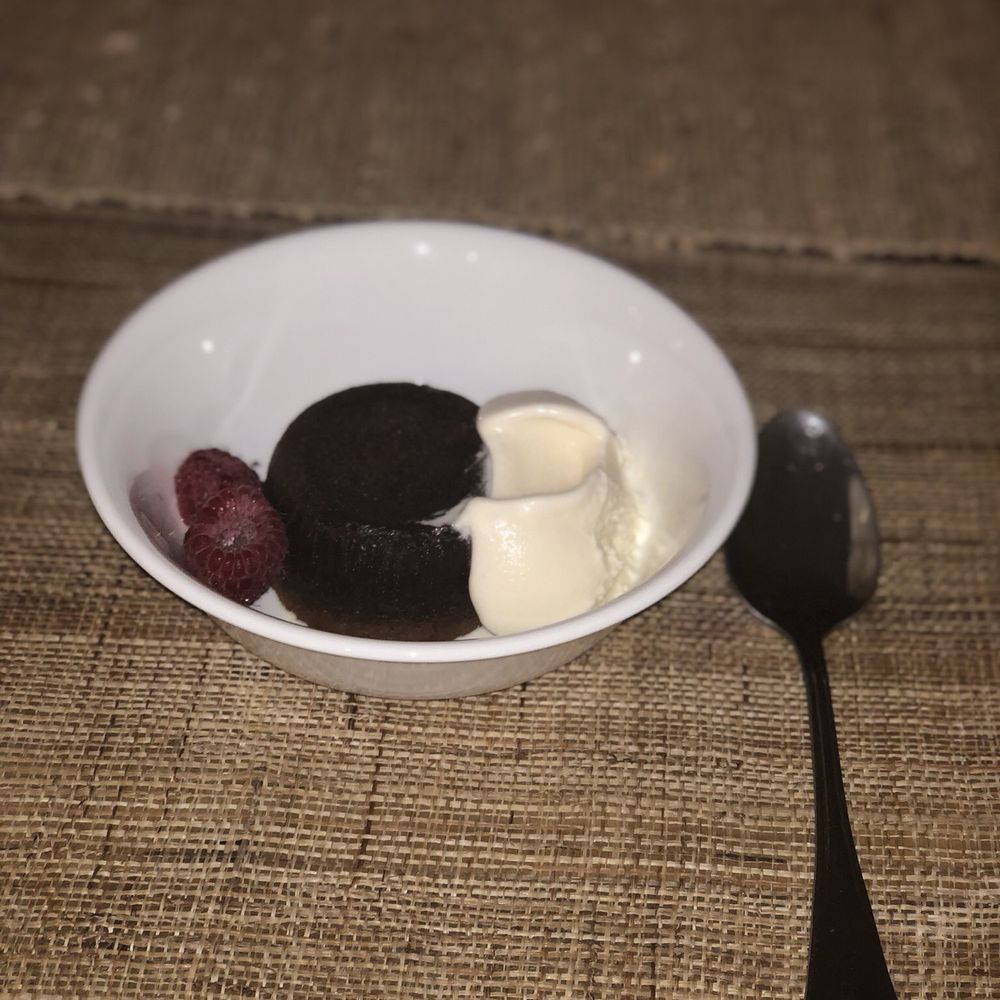 Indulge BeSpoke Private Chefs - Chocolate lava cake with raspberry and ice cream - Caterers Near Me Indulge BeSpoke Private Chefs - Chocolate lava cake with raspberry and ice cream - Caterers Near Me