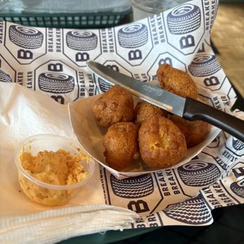 Breaker Breaker - Hush puppies with honey sauce - Seafood Near Me - Atlanta, Georgia Breaker Breaker - Hush puppies with honey sauce - Seafood Near Me - Atlanta, Georgia