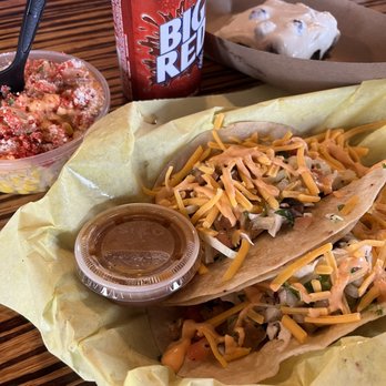 Koop's BBQ Kitchen & Catering - Brisket tacos, spicy corn, blueberry lemon cake. - Barbeque Near Me - Galveston, Texas Koop's BBQ Kitchen & Catering - Brisket tacos, spicy corn, blueberry lemon cake. - Barbeque Near Me - Galveston, Texas