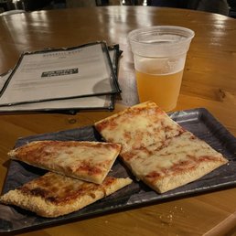 Cheese pizza and a New England IPA Cheese pizza and a New England IPA