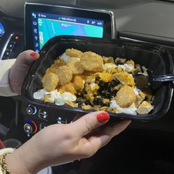 Taco John's - Chicken Boss Bowl with potato ole's on top