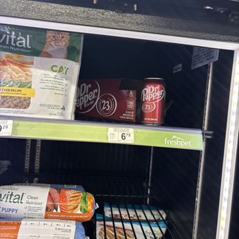 Petco - Soda box, Dr Pepper in fridge - Pet Stores Near Me - Plano, Texas