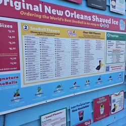 Pelican's SnoBalls - Menu