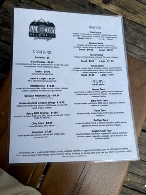 Menu photo 8 Balcony Bar And Grill Durango, CO