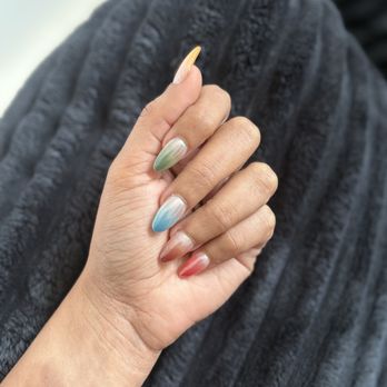 Nancy Nails & Spa - Rainbow ombre chrome nails - Nail Salons Near Me - Redmond, Washington