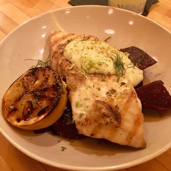 Nancy's Hustle - Roasted snapper with charcoaled beets and grilled lemon - New American Near Me - Houston, Texas