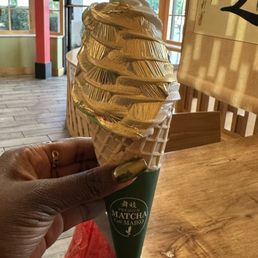 Matcha Ice Cream, Vanilla Ice Cream, Edible Gold