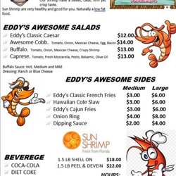 Sun Shrimp - Menu