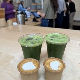 Matcha Americano and bon bon