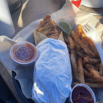 Harbor Fish Cafe - Giant Fish Taco - Seafood Near Me - Carlsbad, California