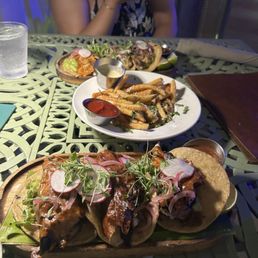Asada tacos and Truffle Fries Asada tacos and Truffle Fries