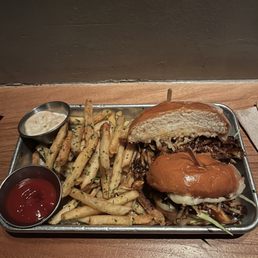 BBQ Maitake Sandwich + Fries