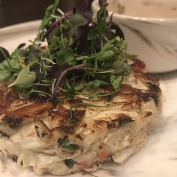 Cannon + Belle - Crab cake with pickled okra remoulade - Bars Near Me - Austin, Texas