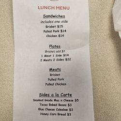 Meat Man BBQ - Lunch menu