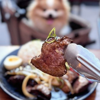 Mestiza - Bistek: Steak marinated in soy, garlic, and calamansi juice - Vegetarian Near Me - San Francisco, California Mestiza - Bistek: Steak marinated in soy, garlic, and calamansi juice - Vegetarian Near Me - San Francisco, California