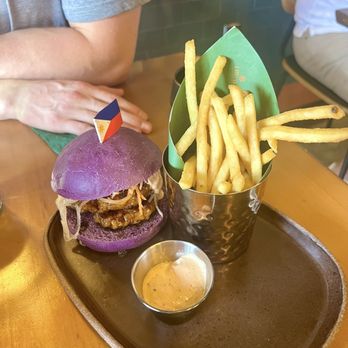 Hiraya Cafe - Ube Chori burger - Filipino Near Me - Washington, DC, District of Columbia Hiraya Cafe - Ube Chori burger - Filipino Near Me - Washington, DC, District of Columbia