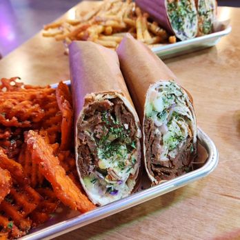 Spitz - Plano - Street Cart Doner w/ Beef and Lamb and Sweet Potato Fries - Mediterranean Near Me - Plano, Texas