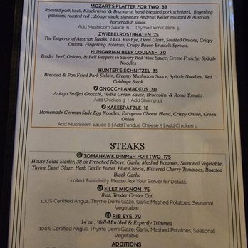 Mozart's Restaurant - Menu - Modern European Near Me - Leavenworth, Washington Mozart's Restaurant - Menu - Modern European Near Me - Leavenworth, Washington