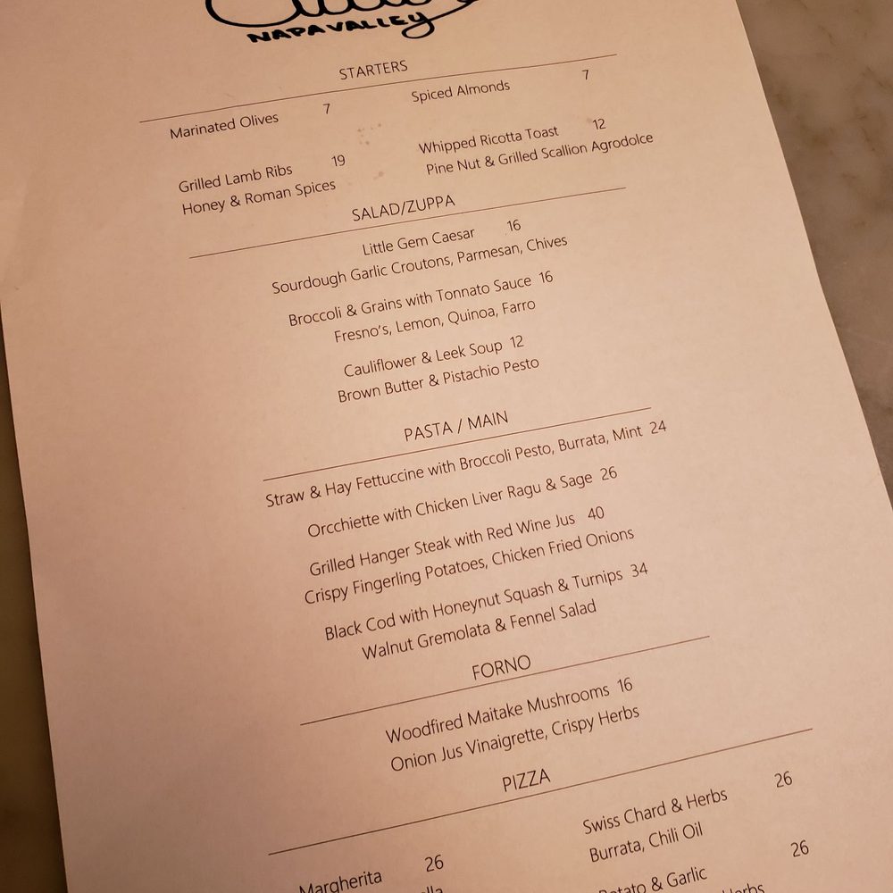 Ciccio - Pizza Near Me - Yountville, California