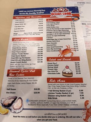 Menu photo 1 Ocean Crab Chantilly, VA Menu photo 1 Ocean Crab Chantilly, VA