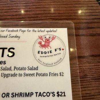 Eddie F's - Fish & Chips Near Me - Saratoga Springs, New York