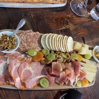 The Vineyard Winemarket - Charcuterie board - pick 6.  We realized we had 5 and had to mention it.  Good but have had better. - Wine Bars Near Me - Smyrna, Georgia