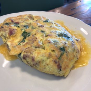The Original Pancake House - Custom omelette with spinach, sausage, bacon, and cheddar cheese - Pancakes Near Me - Normal, Illinois The Original Pancake House - Custom omelette with spinach, sausage, bacon, and cheddar cheese - Pancakes Near Me - Normal, Illinois