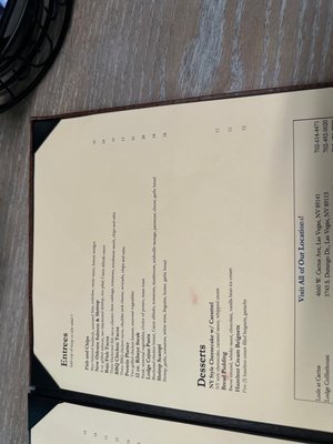 Menu photo 1 The Lodge Las Vegas, NV Menu photo 1 The Lodge Las Vegas, NV