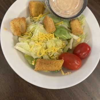 Tunk's Cypress Inn - Side salad with homemade thousand island dressing! - Seafood Near Me - Boyce, Louisiana